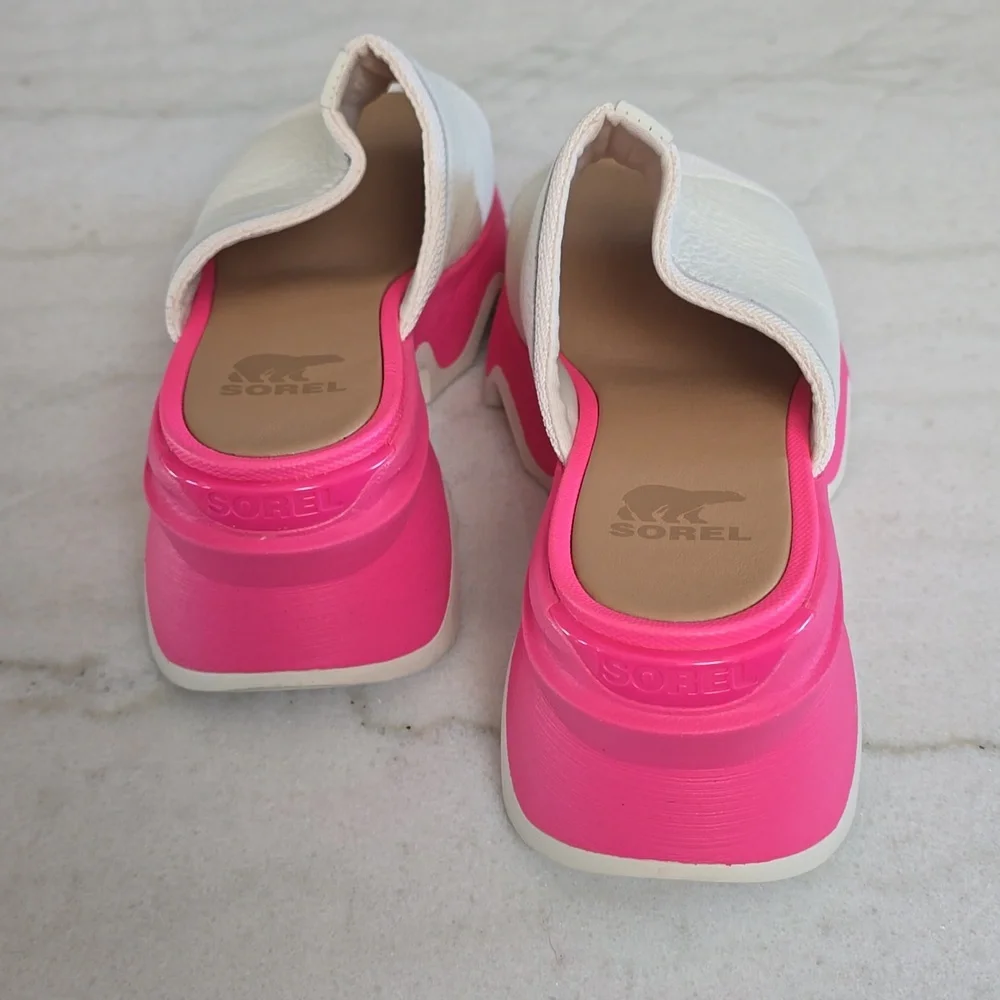 Sorel Women's White and Pink Slide Sandals - Picture 3 of 5